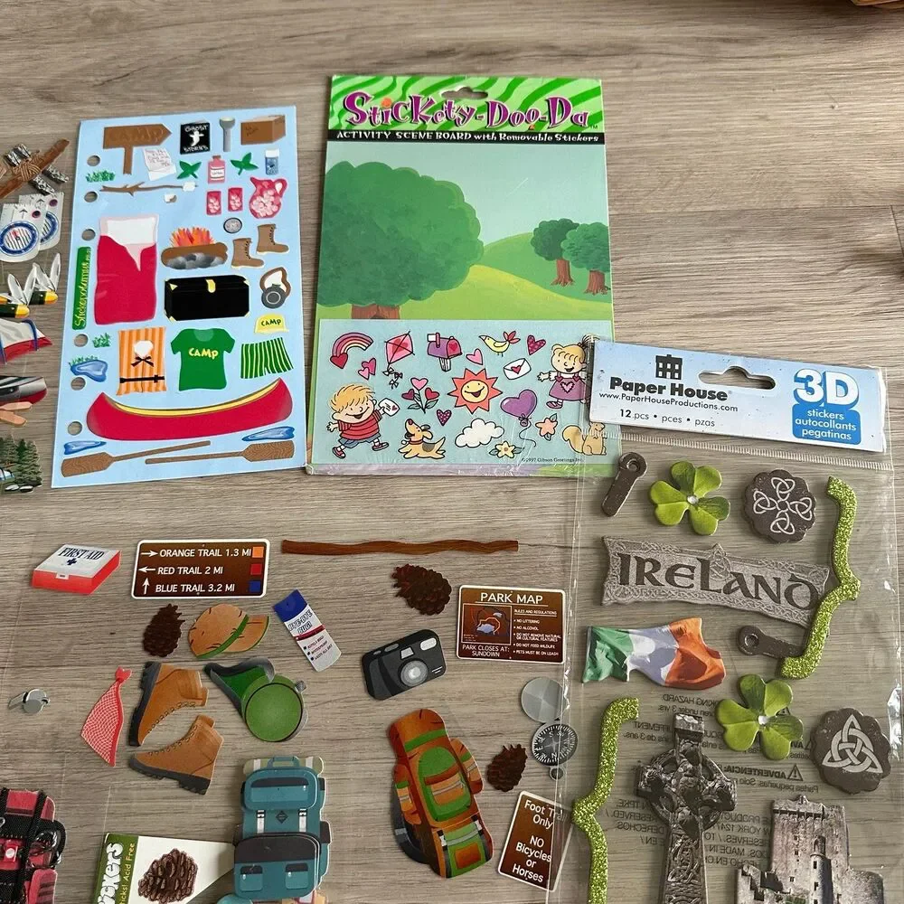 Travel & Outdoors Themed Stickers - Large Lot - for Scrapbook Crafts Collection